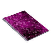 Carnet Abstraits beaux coeurs sur bac pourpre en détresse (Côté Droit)