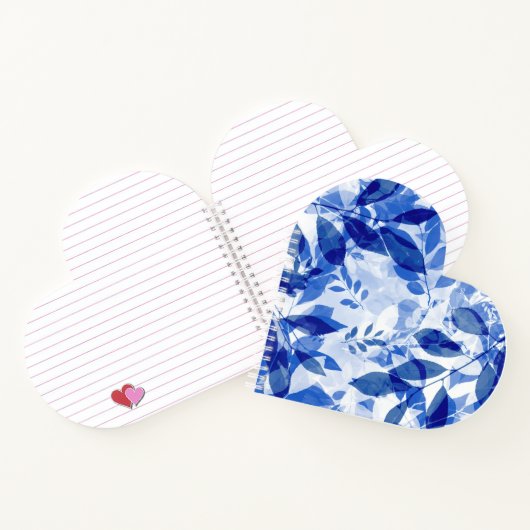 Carnet Abstraits Feuilles bleu et blanc (Intérieur)