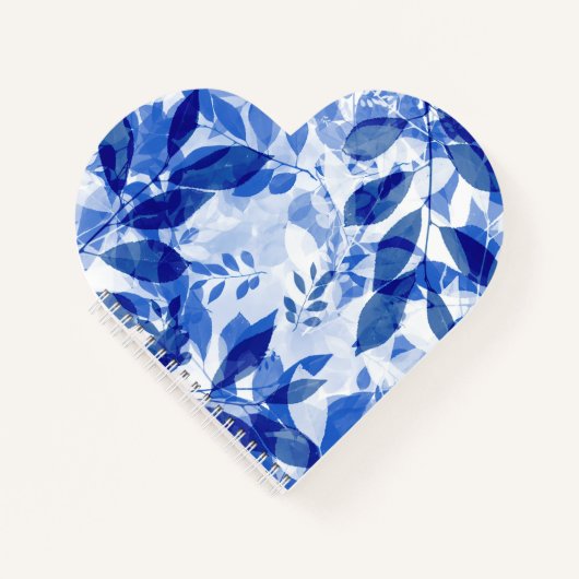 Carnet Abstraits Feuilles bleu et blanc (Devant)