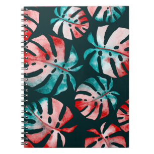 Carnet Abstraits Feuilles tropicaux, Aquarelle Lumineuse.