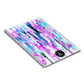 Carnet Abstraits gouttes d'aquarelle bleuTurquoiserose ph (Côté Droit)