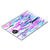 Carnet Abstraits gouttes d'aquarelle bleuTurquoiserose ph (Côté gauche)