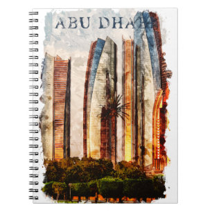 Carnet Abu Dhabi Émirats Arabes Unis Aquarelle Horizon