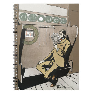 Carnet Académie sombre Lecture de Noël vintage homme art