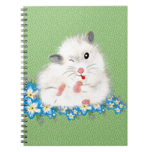 Carnet Accessoires hamster syrien blanc mignon, polka ver