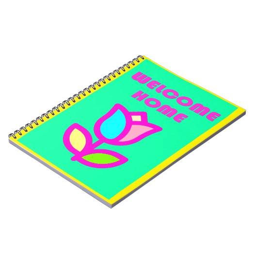 CARNET ACCUEIL ACCUEIL NOTEPAD DE CONCEPTION DE FLEURS CL (Côté gauche)