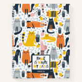 Carnet Accueil est où est mon chat Modèle Monogramme Nom (Devant)