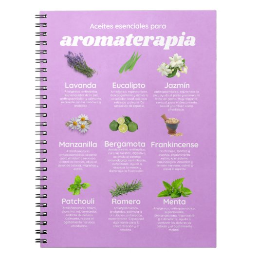Carnet Aceites esenciales aromaterapia español lavanda (Devant)