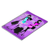 Carnet Achat pourpre à la mode de modèles de filles (Côté gauche)