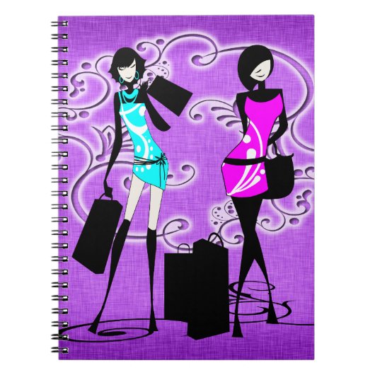 Carnet Achat pourpre à la mode de modèles de filles (Devant)