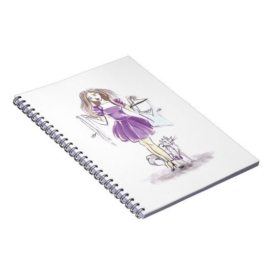 Carnet Achats mignons de fille et de chat de mode de (Côté Droit)