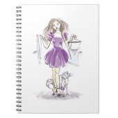 Carnet Achats mignons de fille et de chat de mode de (Devant)