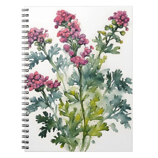 Carnet Achillée - Fleurs à l'aquarelle (Devant)