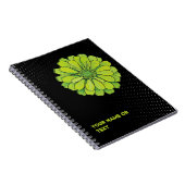 Carnet Acide Botanique Vert: Le Zinnia Pop Art 'Envie' (Côté Droit)