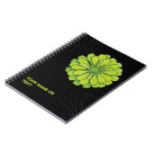 Carnet Acide Botanique Vert: Le Zinnia Pop Art 'Envie' (Côté gauche)