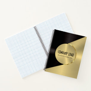 Carnet Acier inoxydable noir et faux or
