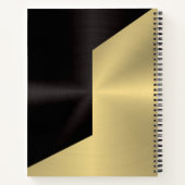 Carnet Acier inoxydable noir et faux or (Dos)