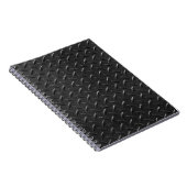 Carnet Acier noir, texture métallique floutée. (Côté Droit)