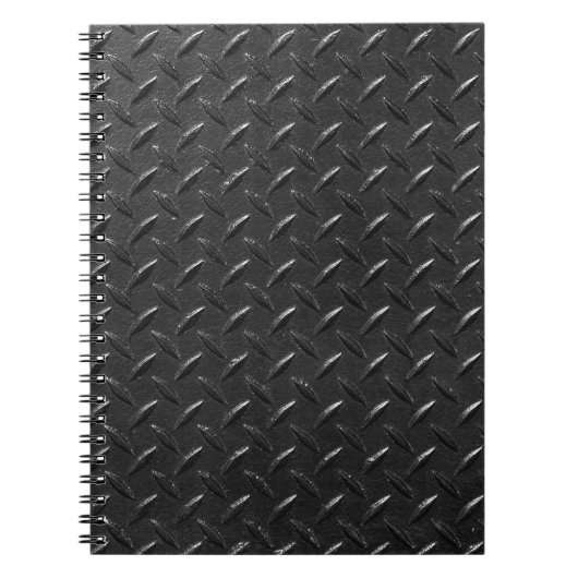 Carnet Acier noir, texture métallique floutée. (Devant)