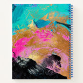 Carnet Acrylique peinture abstraite cuivre or monogrammed (Dos)