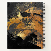Carnet Acrylique peinture abstraite noir or monogrammed (Dos)