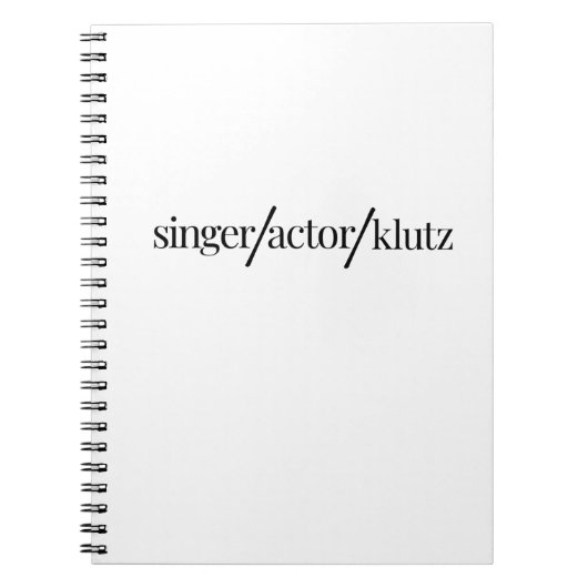 Carnet Acteur chanteur Klutz (Devant)
