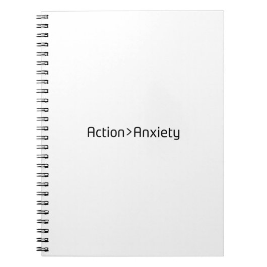 Carnet Action Over Anxiety Minimalist Spiral Notebook (Devant)