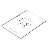 Carnet Add Your Own Custom Business Logo Modern White (Côté gauche)