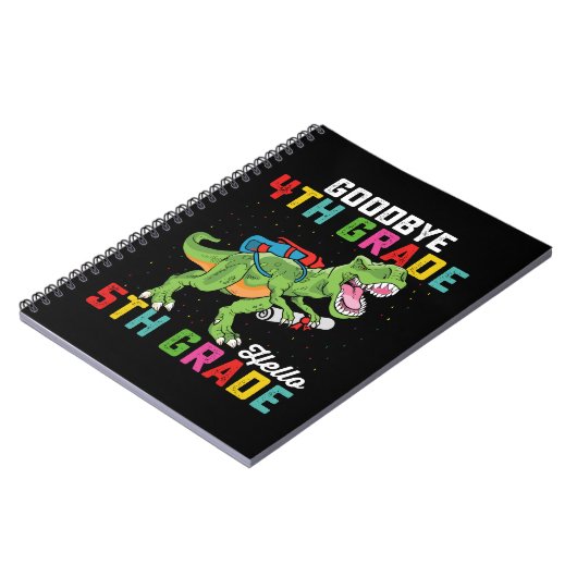 Carnet Adieu 4e année Bonjour 5e année T Rex Dinosaur (Côté gauche)