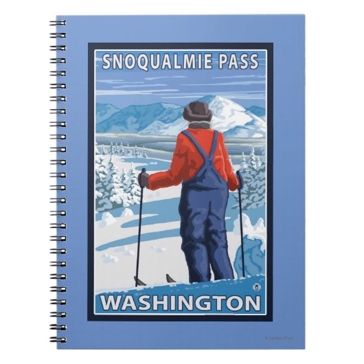 Carnet Admirant Skier - Snoqualmie Pass, Washington (Devant)