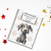 Carnet Adorable Chien Gris Scruffy sur pattes Imprimer
