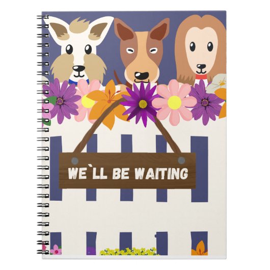 Carnet Adorable Chiens "Nous attendrons" (Devant)