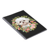 Carnet adorable chiot maltais en fleur, Amoureux des chie (Côté Droit)