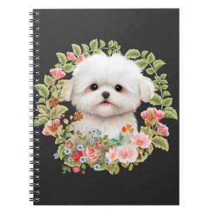 Carnet adorable chiot maltais en fleur, Amoureux des chie
