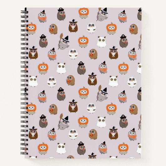 Carnet Adorable Chouette d'Halloween Motif (Devant)