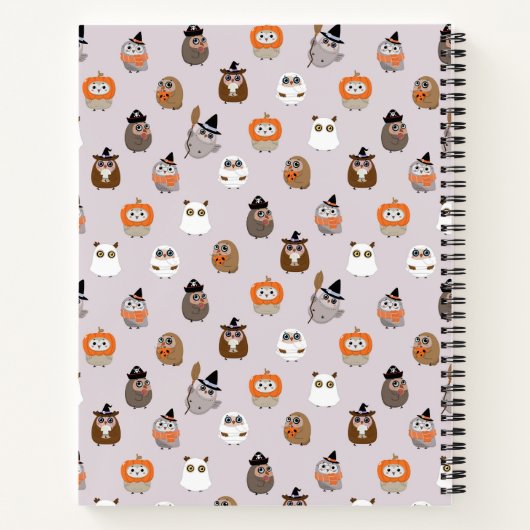 Carnet Adorable Chouette d'Halloween Motif (Dos)