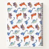 Carnet Adorable Dinosaure coloré Motif avec nom (Dos)