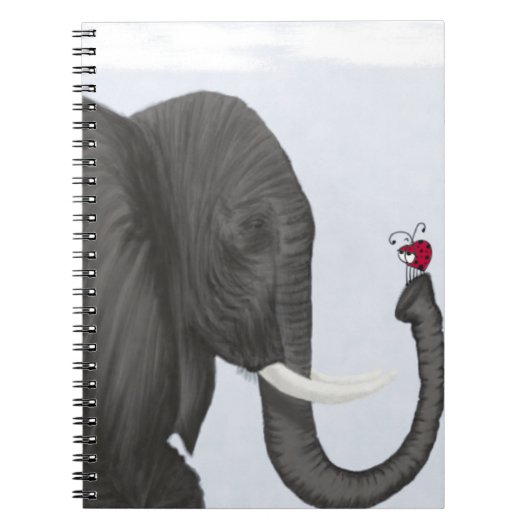 Carnet Adorable éléphant et mignonne coccinelle (Devant)