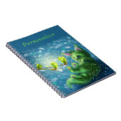 Carnet Adorable Enchanted Green Kitten Personnaliser (Côté Droit)