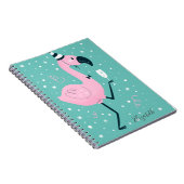 Carnet Adorable Flamants roses mignons Snowflakes (Côté Droit)