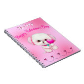 Carnet Adorable Heureuse Sainte-Valentin maltais chiot (Côté Droit)