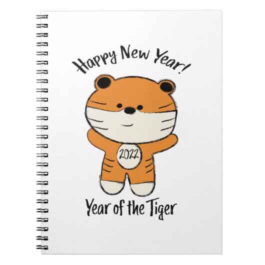 Carnet Adorable Joyeux Nouvel An 2022 Année du Tigre (Devant)
