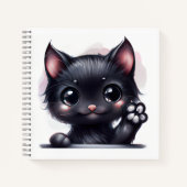 Carnet Adorable Kawaii Chat noir (Devant)