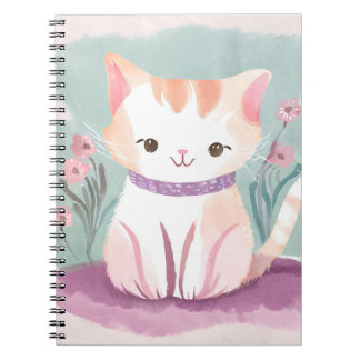 Carnet Adorable kitten in the flowers