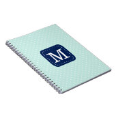 Carnet Adorable Monnaie Pois Marine bleu Monogramme (Côté Droit)