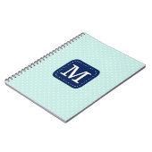 Carnet Adorable Monnaie Pois Marine bleu Monogramme (Côté gauche)