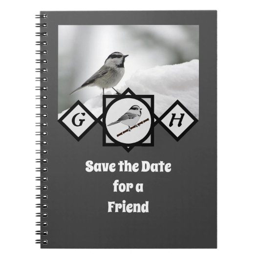 Carnet Adorable Monogramme de poulet de montagne (Devant)