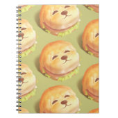 Carnet Adorable Motif de hamburger visage chien (Devant)