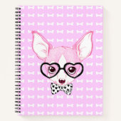 Carnet Adorable Nerdy Puppy Pink Notebook par Mei Yu (Devant)