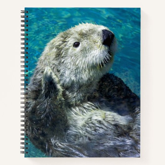 Carnet Adorable Otter de mer Mignonne Eau Bleue (Devant)